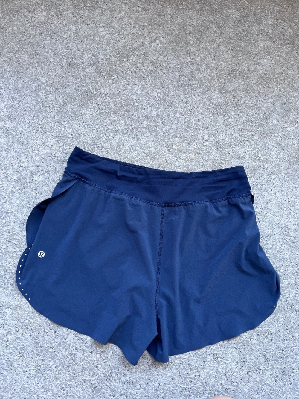 lululemon fast and free navy run shorts size 8 3" inseam